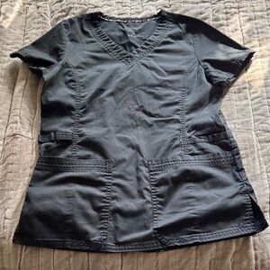 Blossom   Uniform Women's Black V-Neck Scrub Top size xs